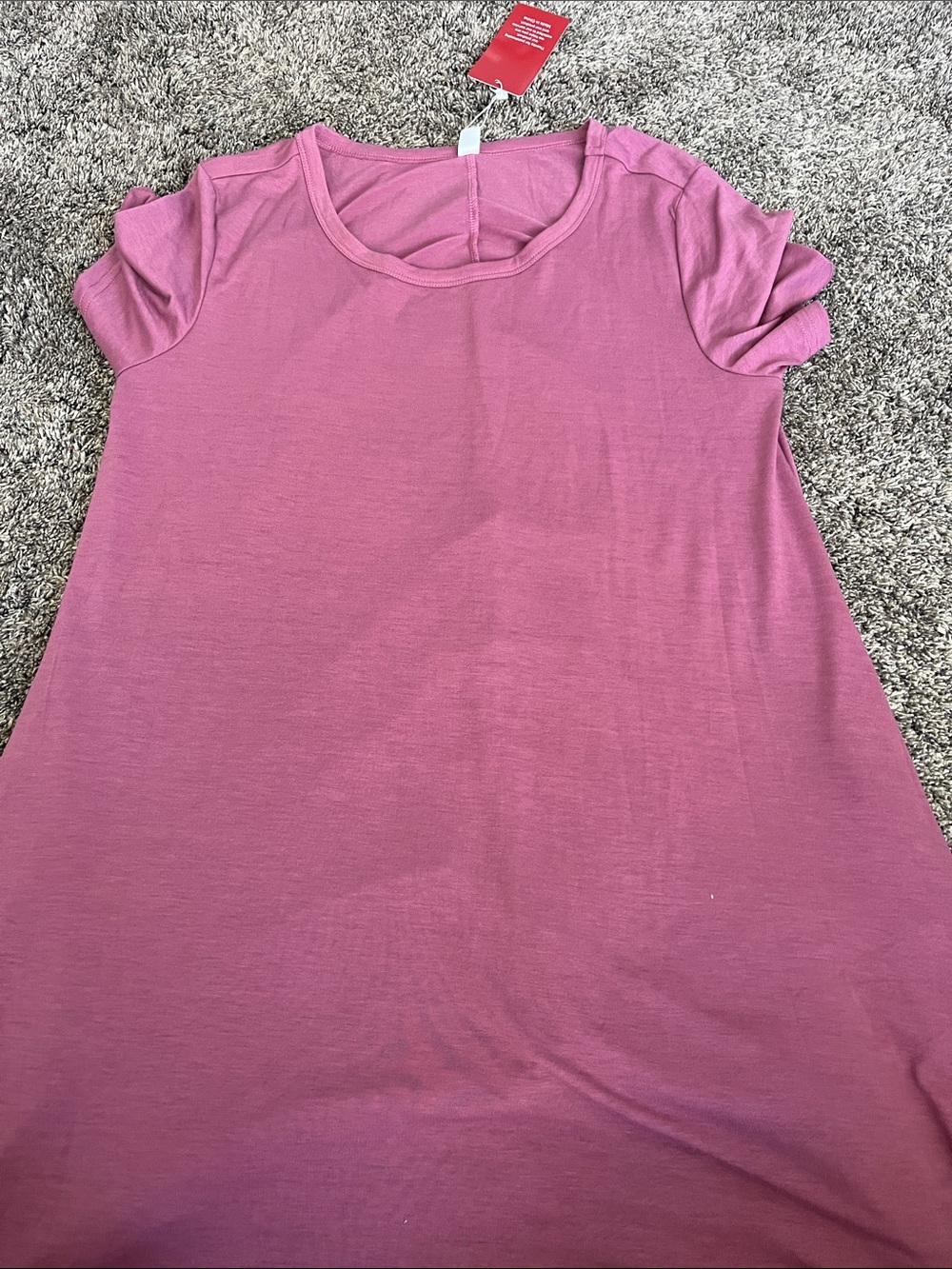 Women's Scoop Neck Short Sleeve dress- Dusty Rose! Pockets! XL. New.
